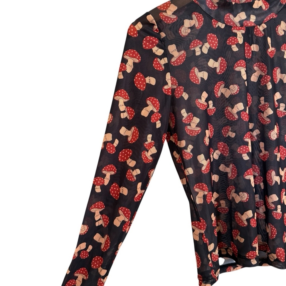 Dangerfield Mushroom Mesh Top Women’s Size 8 - Picture 7 of 16